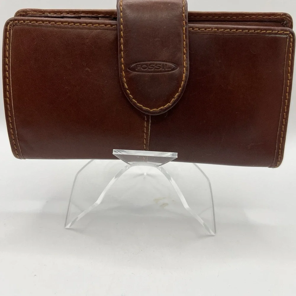 Fossil Wallet Supple Butter soft Leather Brown Slim Wallet 3.5